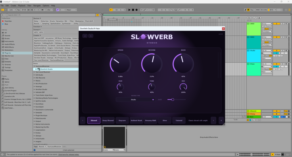How to Slow and Reverb Songs 44 slowverb studio vst